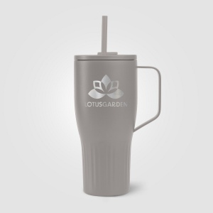 Gobelet Majesty en acier inoxydable recyclé avec paille - 890 ml (+Sérigraphie) 12