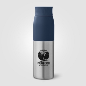 Bouteille Borealis à couvercle à torsion en acier inoxydable recyclé - 650 ml (+Sérigraphie) 16