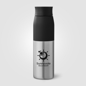 Bouteille Borealis à couvercle à torsion en acier inoxydable recyclé - 650 ml (+Sérigraphie) 12