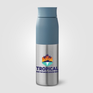 Bouteille Borealis à couvercle à torsion en acier inoxydable recyclé - 650 ml (+Sérigraphie) 3