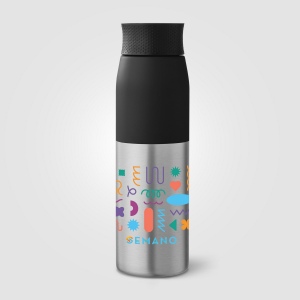 Bouteille Borealis à couvercle à torsion en acier inoxydable recyclé - 650 ml (+Sérigraphie) 2
