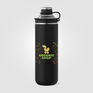 Bouteille Oasis avec couvercle et poignée en acier inoxydable recyclé - 680 ml (+Sérigraphie) 2