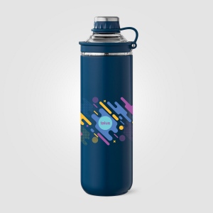 Bouteille Oasis avec couvercle et poignée en acier inoxydable recyclé - 680 ml (+Sérigraphie) 3