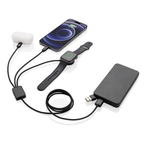 Câble 6-en-1 avec chargeur de montre en rPET RCS Terra 5