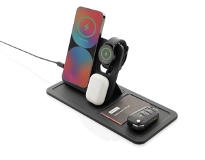 Chargeur de bureau 3 en 1 en PU recyclé RCS Swiss Peak 4