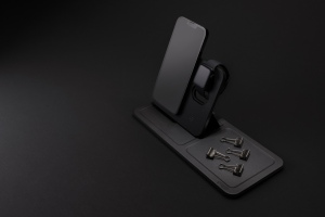 Chargeur de bureau 3 en 1 en PU recyclé RCS Swiss Peak 10