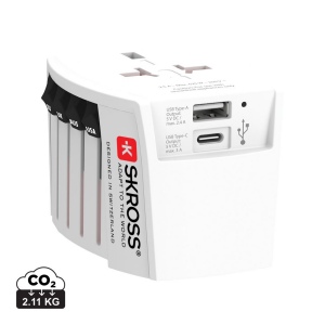 SKROSS Adaptateur de voyage universel MUV 2-Pôles avec USB 2