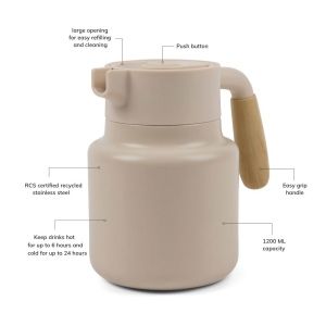 VINGA Pichet 1.2L en acier inoxydable recyclé RCS Arbe 21