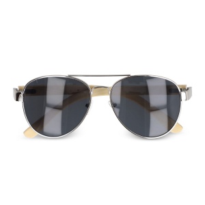 Lunettes de soleil aviateur avec branches en bambou 5