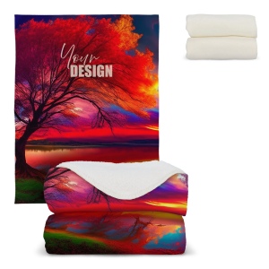 Couverture en laine polaire Sherpa sublimation 130 x 170 cm 510 g/m²