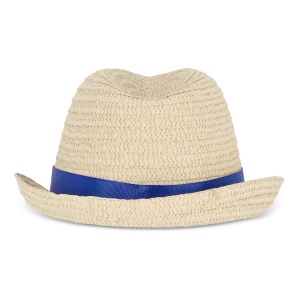 Chapeau de paille végétal avec bande colorée 23