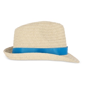 Chapeau de paille végétal avec bande colorée 25