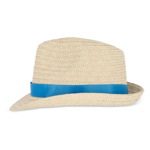 Chapeau de paille végétal avec bande colorée 27