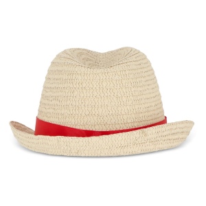 Chapeau de paille végétal avec bande colorée 29