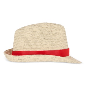 Chapeau de paille végétal avec bande colorée 30