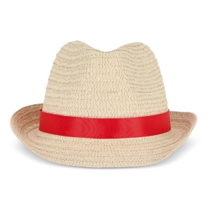 Chapeau de paille végétal avec bande colorée 31