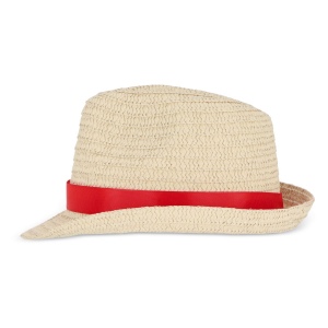 Chapeau de paille végétal avec bande colorée 33