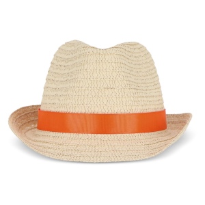 Chapeau de paille végétal avec bande colorée 34