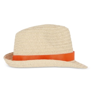 Chapeau de paille végétal avec bande colorée 35