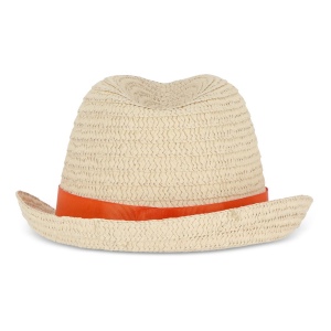 Chapeau de paille végétal avec bande colorée 36