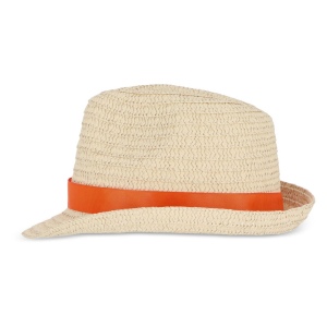 Chapeau de paille végétal avec bande colorée 37