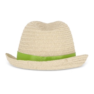 Chapeau de paille végétal avec bande colorée 38