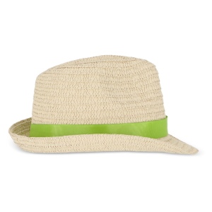Chapeau de paille végétal avec bande colorée 39
