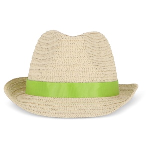 Chapeau de paille végétal avec bande colorée 42