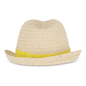 Chapeau de paille végétal avec bande colorée 43