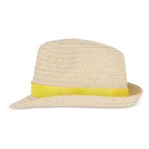 Chapeau de paille végétal avec bande colorée 44