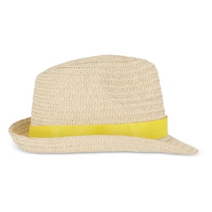 Chapeau de paille végétal avec bande colorée 45