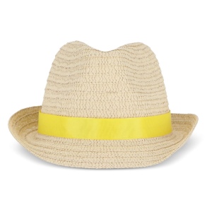 Chapeau de paille végétal avec bande colorée 46