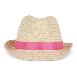 Chapeau de paille végétal avec bande colorée 47