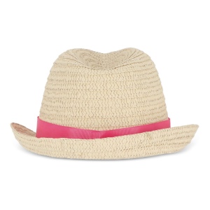 Chapeau de paille végétal avec bande colorée 48