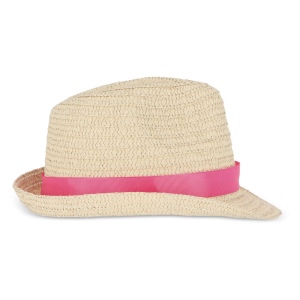 Chapeau de paille végétal avec bande colorée 49