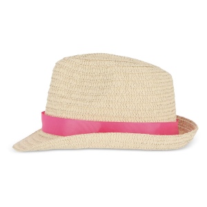 Chapeau de paille végétal avec bande colorée 50