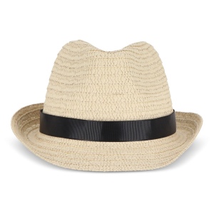 Chapeau de paille végétal avec bande colorée 15