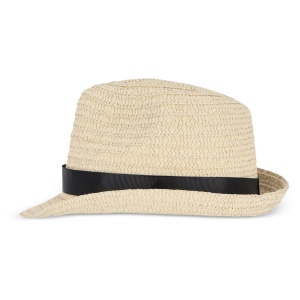 Chapeau de paille végétal avec bande colorée 17