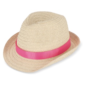 Chapeau de paille végétal avec bande colorée 10
