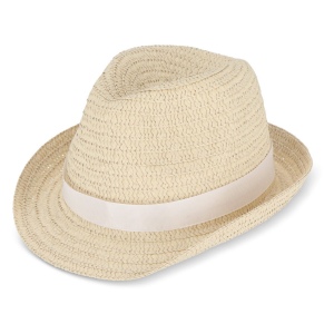 Chapeau de paille végétal avec bande colorée 2
