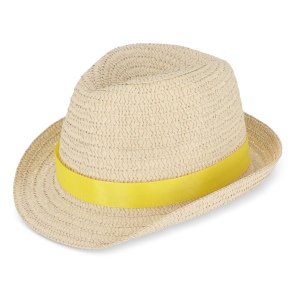 Chapeau de paille végétal avec bande colorée 9