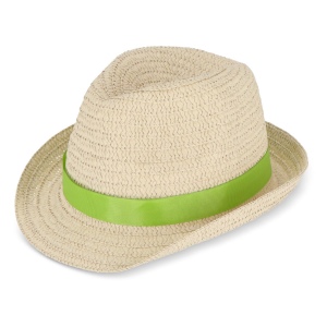 Chapeau de paille végétal avec bande colorée 8