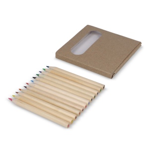 12 crayons de couleur dans une boîte kraft 2