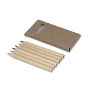 6 crayons de couleur dans une boîte kraft 3