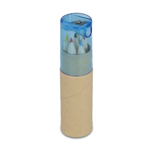 Crayons de couleur dans un tube en carton avec couvercle taille-crayon 3