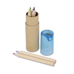Crayons de couleur dans un tube en carton avec couvercle taille-crayon 2