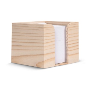 Bloc de papier 10x10x8.5cm dans une boîte cubique en bois 2