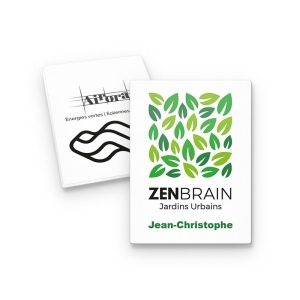 BADGE PLASTIQUE (PS) RECTANGLE 43x58 mm AVEC PINCE EPINGLE 5