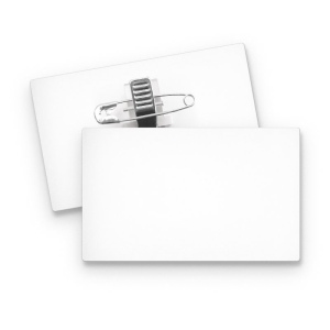 BADGE PLASTIQUE (PS) RECTANGLE 70x43 mm AVEC PINCE EPINGLE 3