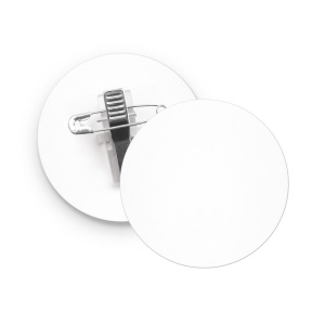 BADGE PLASTIQUE (PS) ROND Ø55 mm AVEC PINCE EPINGLE 2